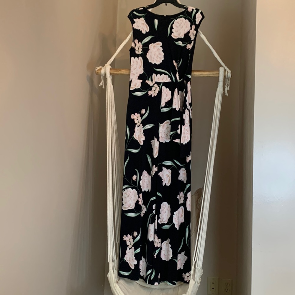 2/$15 Jessica Howard- Medium pants Romper. Black, pink, green